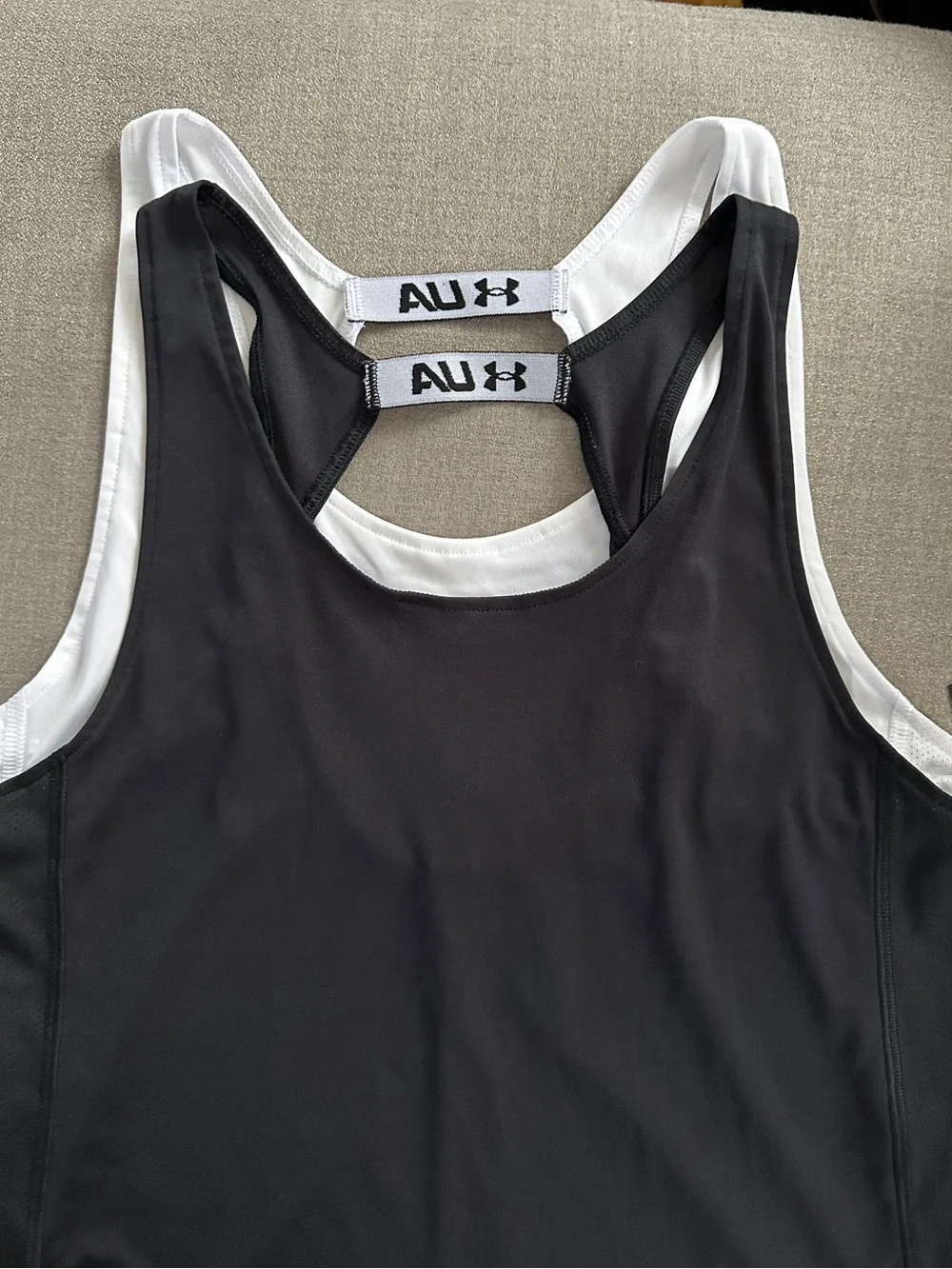 Under Armour White And Black Women's Mesh-Panel Racerback Tank - Picture 6 of 9